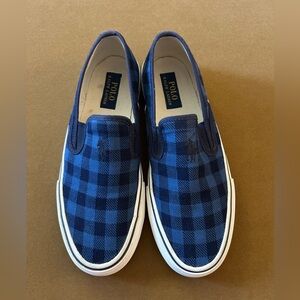 Polo by Ralph Lauren Navy Checkered Men's Loafers Size 8.5